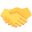 Business partnership and collaboration handshake